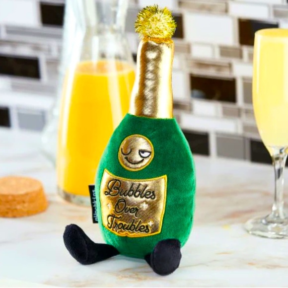 Punchkins Champagne Bottle "Bubbles Over Troubles" Plush Toy - NWT - Picture 4 of 4